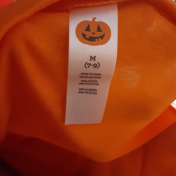 HALLOWEEN T-SHIRT - BLACK SKULL - ORANGE SHIRT - Picture 6 of 7